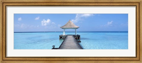 Framed Beach &amp; Pier The Maldives Print
