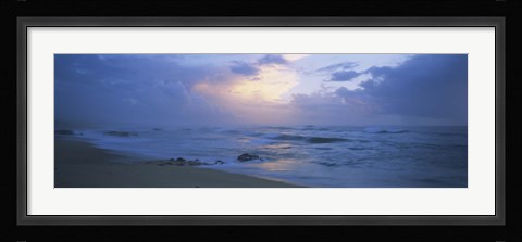 Framed Sunset over the sea, Porto, Portugal Print