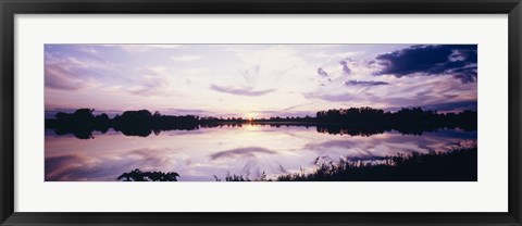 Framed Reflection of clouds in a lake, Illinois, USA Print