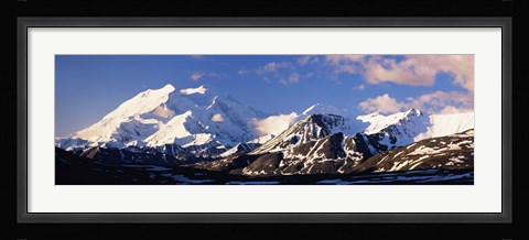 Framed Mountain covered with snow, Alaska Range, Denali National Park, Alaska, USA Print
