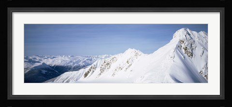 Framed Mountains covered with snow, Cariboo Mountains, British Columbia, Canada Print