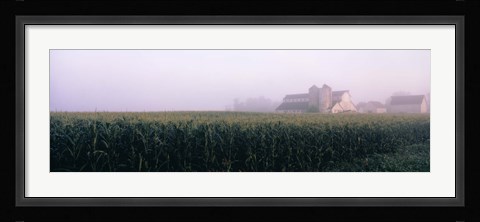 Framed Barn in a field, Illinois, USA Print