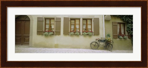 Framed Bicycle outside a house, Rothenburg Ob Der Tauber, Bavaria, Germany Print
