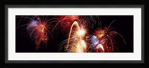 Framed Fireworks Display, Banff, Alberta, Canada Print