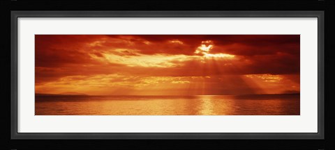 Framed Sunset, Lake Geneva, Switzerland Print