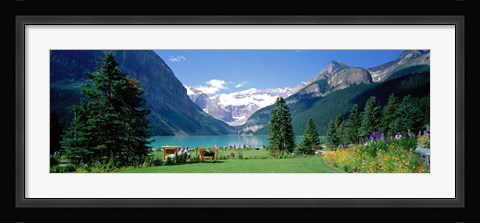 Framed Shore of Lake Louise, Banff National Park, Alberta, Canada Print