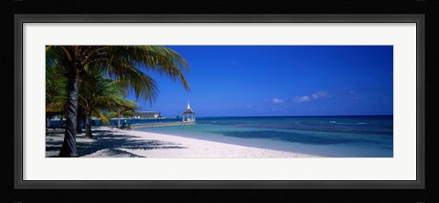 Framed Beach At Half Moon Hotel, Montego Bay, Jamaica Print