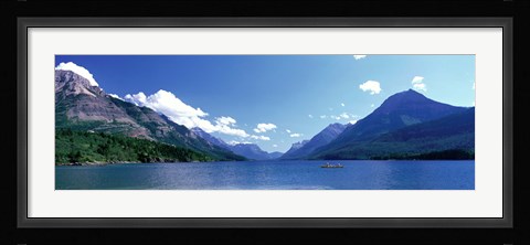 Framed Canoeing Waterton Lake Waterton Glacier National Peace Park Alberta Canada Print