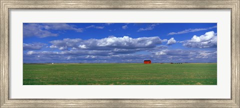 Framed Field And Barn, Saskatchewan, Canada Print