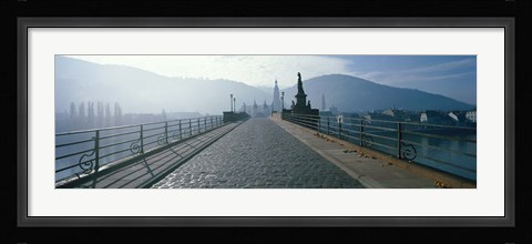 Framed Bridge Over The Neckar River, Heidelberg, Germany Print