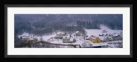 Framed Village Of Hohen-Schwangau in winter, Bavaria, Germany Print