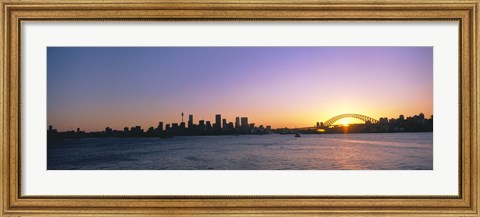 Framed Sunset Over the Bridge, Sydney, Australia Print