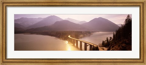 Framed Bridge Over Sylvenstein Lake, Bavaria, Germany Print