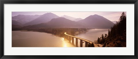 Framed Bridge Over Sylvenstein Lake, Bavaria, Germany Print