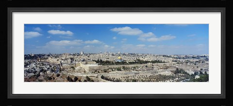 Framed Ariel View Of The Western Wall, Jerusalem, Israel Print