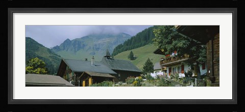 Framed Low angle view of houses on a mountain, Muren, Switzerland Print