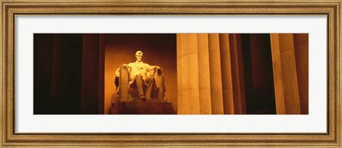 Framed Night, Lincoln Memorial, Washington DC, District Of Columbia, USA Print