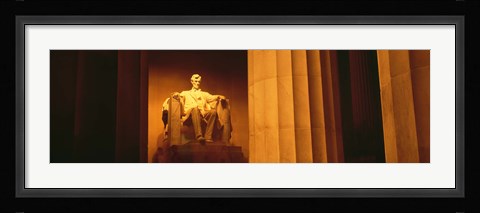 Framed Night, Lincoln Memorial, Washington DC, District Of Columbia, USA Print