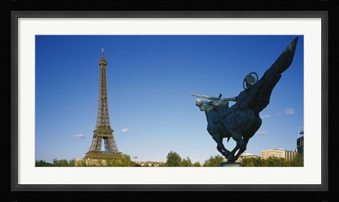 Framed Low angle view of a tower, Eiffel Tower, Paris, France Print