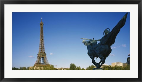Framed Low angle view of a tower, Eiffel Tower, Paris, France Print