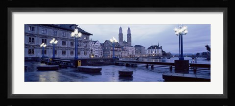 Framed Evening, Zurich, Switzerland Print