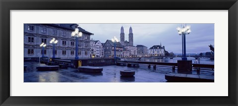 Framed Evening, Zurich, Switzerland Print