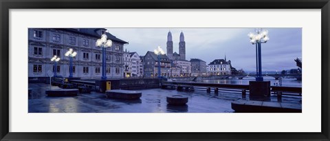 Framed Evening, Zurich, Switzerland Print