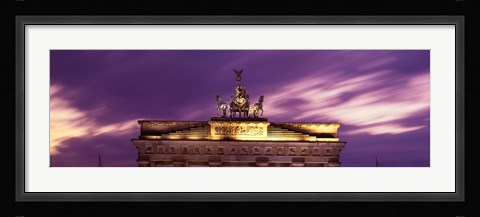 Framed Brandenburg Gate against a pink sky, Berlin, Germany Print