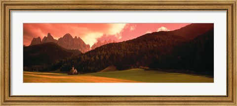 Framed Small Church Dolomite Region Italy Print