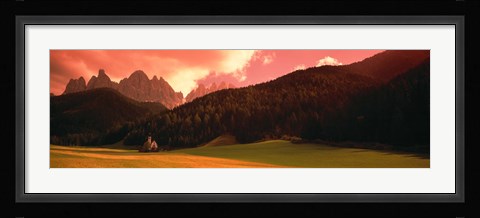Framed Small Church Dolomite Region Italy Print