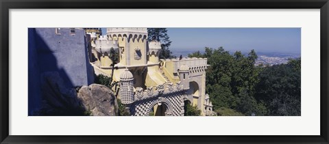 Framed High section view of a building, Pena Palace, Palacio Nacional De Sintra, Portugal Print