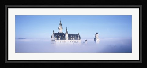 Framed Castle covered with fog, Neuschwanstein Castle, Bavaria, Germany Print