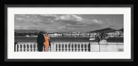 Framed Couple at Leman Geneva Switzerland Print