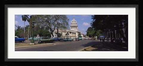 Framed Building along a road, Capitolio, Havana, Cuba Print