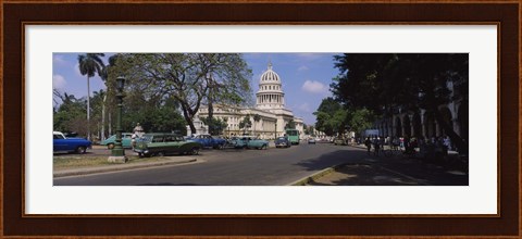 Framed Building along a road, Capitolio, Havana, Cuba Print