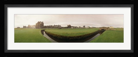 Framed Golf course with buildings in the background, The Royal and Ancient Golf Club, St. Andrews, Fife, Scotland Print