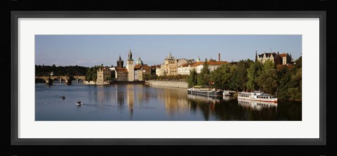 Framed Buildings at the waterfront, Prague, Czech Republic Print