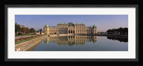 Framed Austria, Vienna, Belvedere Palace, View of a manmade lake outside a vintage building Print