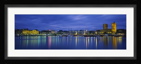 Framed Buildings at the waterfront, City Hall, Oslo, Norway Print