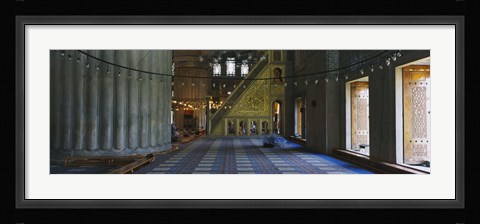 Framed Interior of a mosque, Istanbul, Turkey Print