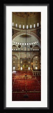 Framed Interiors of a mosque, Suleymanie Mosque, Istanbul, Turkey Print