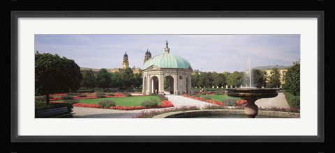 Framed Gazebo In The Garden, Hofgarten, Munich, Germany Print