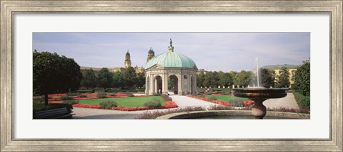Framed Gazebo In The Garden, Hofgarten, Munich, Germany Print