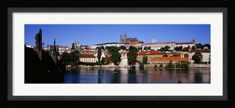 Framed Lake in front of a city, Charles Bridge, Prague, Czech Republic Print