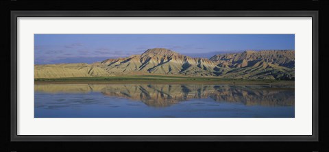 Framed Reflection of hills in a lake, Cayirhan, Turkey Print