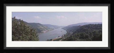 Framed Germany, Bacharach, Lorch, Bridge over the Rhine river Print