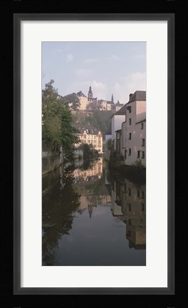 Framed Luxembourg, Luxembourg City, Alzette River Flowing through Grund District Print
