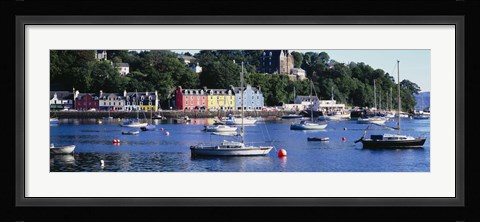 Framed Boats docked at a harbor, Tobermory, Isle of Mull, Scotland Print