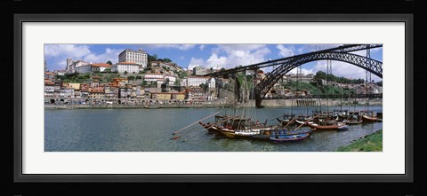 Framed Bridge Over A River, Dom Luis I Bridge, Douro River, Porto, Douro Litoral, Portugal Print