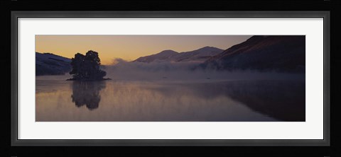 Framed Silhouette of a tree in a lake, Loch Tay, Tayside region, Scotland Print